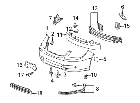 2009 Pontiac G5 Front Bumper Diagram 2 - Thumbnail