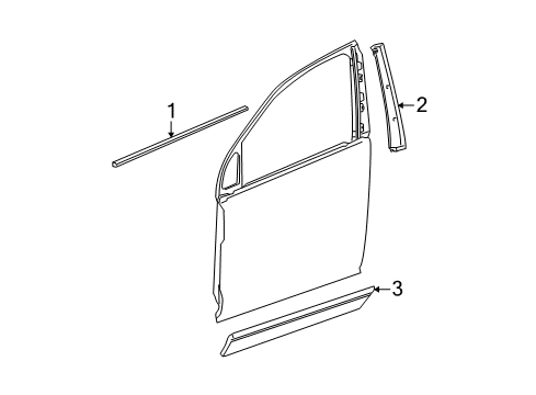 2005 Saturn Vue Sealing Strip Asm,Front Side Door Window Outer *Chrome Diagram for 22730772