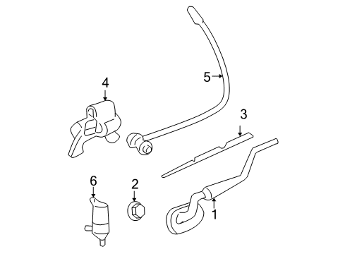 2005 GMC Envoy XUV Rear Wiper Components Diagram