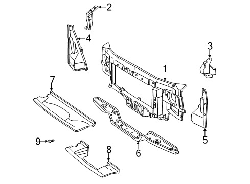 1997 GMC Savana 2500 Radiator Support, Body Diagram