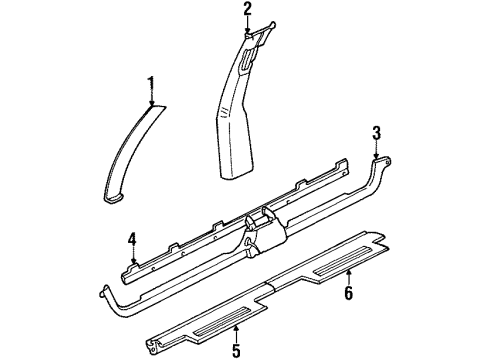 1993 Cadillac Seville Plate Assembly,Front Side Door Sill Trim, Left Diagram for 3636755