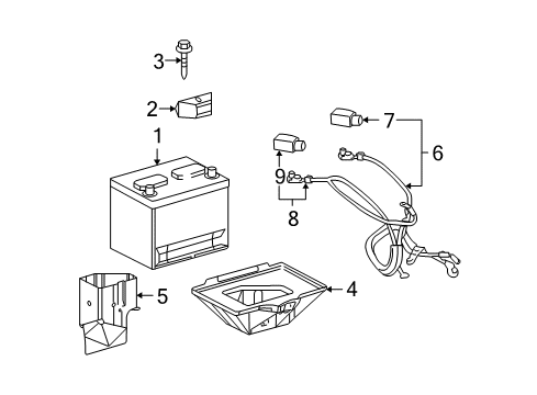 2005 Chevy Corvette Cable Assembly, Battery Positive & Negative Diagram for 15832652