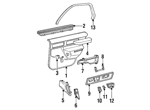 1991 Buick Regal MOLDING, Rear Side Door Trim Finish Diagram for 10181108