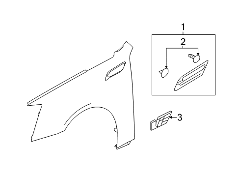 2014 Cadillac CTS Exterior Trim - Fender Diagram 3 - Thumbnail