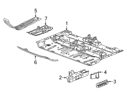 2022 Cadillac XT6 Floor & Rails Diagram