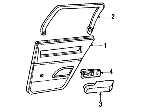 1995 Buick Roadmaster S/Strip, Rear Side Door Trim Finish Diagram for 16669902