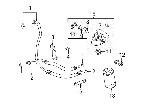 2002 Cadillac DeVille Fitting, Oil Filter Adapter Diagram for 12552620