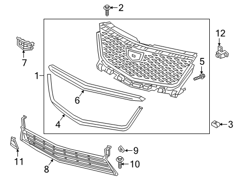 2023 Cadillac XT6 Filler, Front Grl *Galvano Silvv Diagram for 84383320