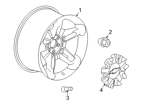 2006 Chevy SSR Wheels, Covers & Trim Diagram