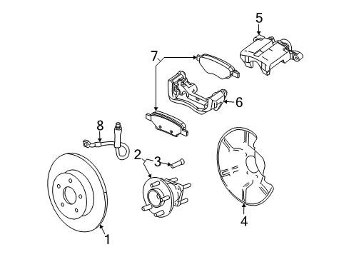 2007 Saturn Relay Brake Components, Brakes Diagram 2 - Thumbnail