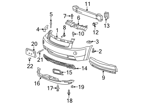 2009 Chevy Equinox Front Bumper Diagram