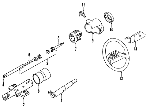 1992 Oldsmobile Cutlass Ciera Steering Column, Steering Wheel Diagram 5 - Thumbnail