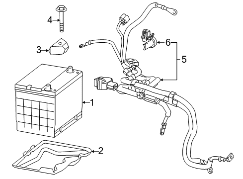 2015 Chevy Impala Limited Cable Assembly, Battery Positive & Negative Diagram for 22929716