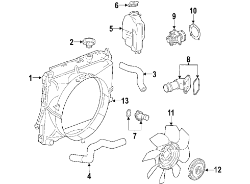 2007 GMC Canyon Cooling System, Radiator, Water Pump, Cooling Fan Diagram 4 - Thumbnail