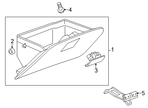 2016 Chevy Spark EV Latch Assembly, Instrument Panel Compartment Door *Pewter R Diagram for 95143239