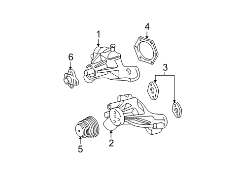 1997 Chevy C1500 Cooling System, Radiator, Water Pump, Cooling Fan Diagram 1 - Thumbnail