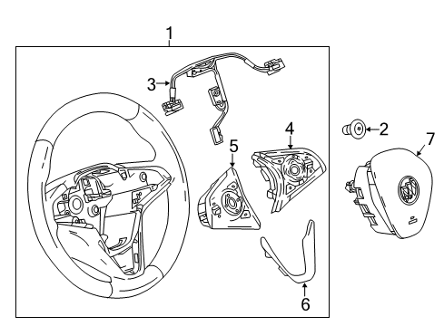 2020 Buick Regal TourX Steering Wheel Assembly *Jet Black Diagram for 84488242