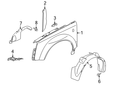 2007 Saturn Vue Fender & Components Diagram