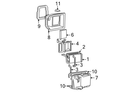 1996 Chevy S10 Heater Core & Control Valve Diagram