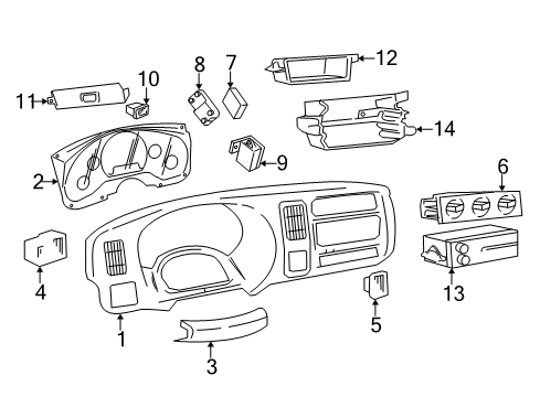 2002 GMC Savana 2500 Instruments & Gauges Diagram