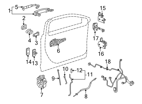 2015 Buick LaCrosse Rod, Front Side Door Outside Handle Diagram for 20860179