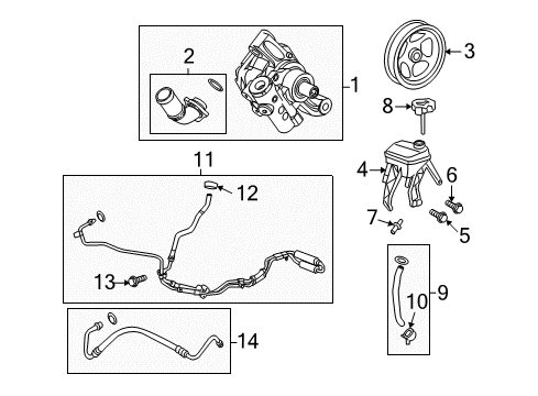 2009 Pontiac Torrent P/S Pump & Hoses, Steering Gear & Linkage Diagram 5 - Thumbnail