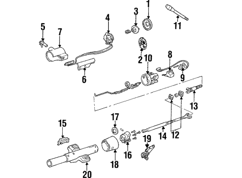 1985 Pontiac Grand Prix Steering Column Assembly Diagram 1 - Thumbnail