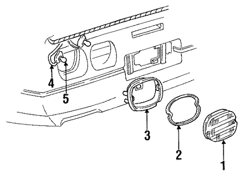 1994 Chevy Corvette Housing, Rear Combination Lamp Diagram for 16509624