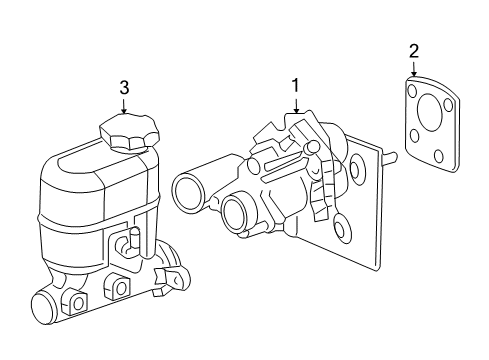 2003 Hummer H2 Cylinder Asm,Brake Master Diagram for 19209243