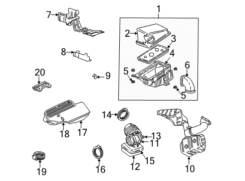 2001 Pontiac Grand Am Bracket Assembly, Air Cleaner Support Diagram for 22599991