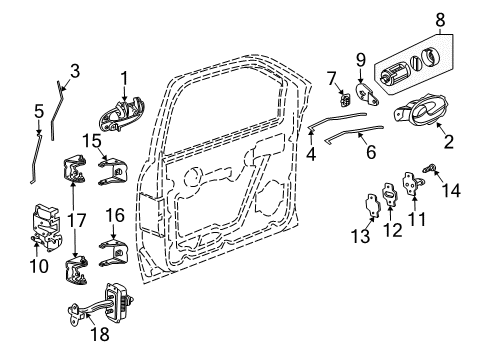 2006 Chevy Trailblazer Handle,Front Side Door Outside Diagram for 19120088