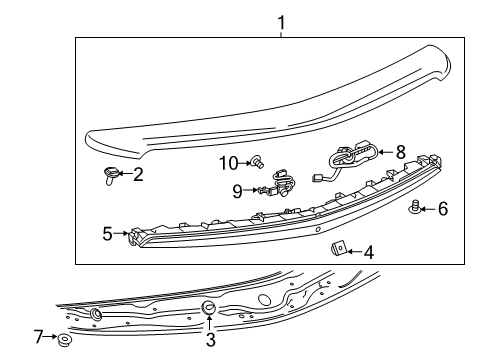 2018 Cadillac XTS SPOILER,R/END Diagram for 84609086