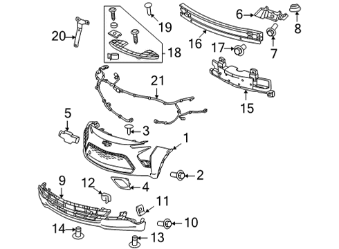 2022 Chevy Bolt EV Emblem Assembly, Front Bpr Fascia *Black Diagram for 42730994