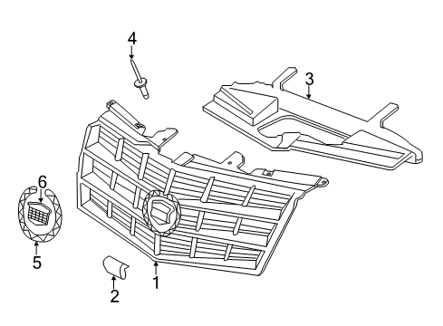 2008 Cadillac CTS Grille & Components Diagram