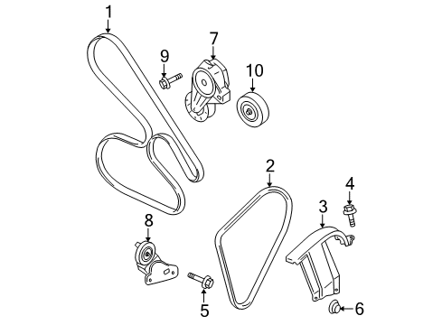 2010 Cadillac DTS Belts & Pulleys, Maintenance Diagram