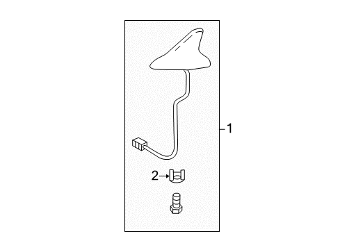 2014 Buick Verano Base Assembly, Radio Antenna Diagram for 20909208