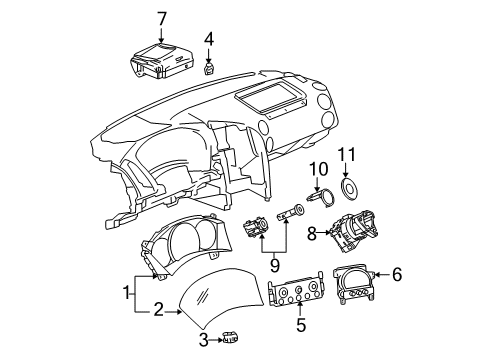 2008 Pontiac Grand Prix Cluster & Switches, Instrument Panel Diagram 2 - Thumbnail