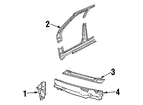 1986 Cadillac Cimarron Cowl Diagram