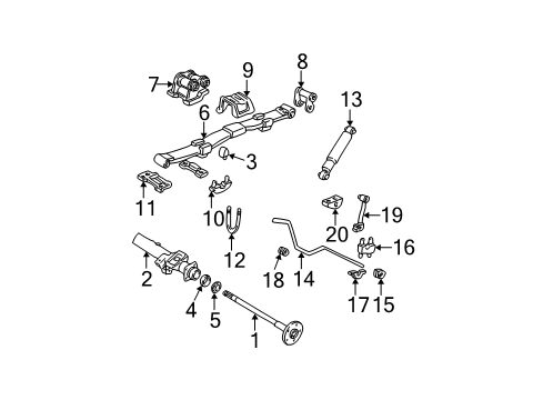 1991 GMC Safari Rear Suspension, Stabilizer Bar Diagram 1 - Thumbnail