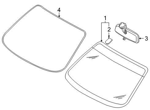 2009 Chevy Aveo5 Windshield Glass, Reveal Moldings Diagram