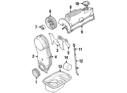 1999 Chevy Metro Cover,Timing Belt Front Diagram for 91172360