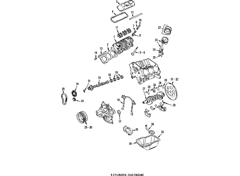 1987 Oldsmobile Cutlass Ciera Engine Parts & Mounts, Timing, Lubrication System Diagram 1 - Thumbnail