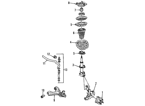 2011 Buick Lucerne Front Suspension, Control Arm, Stabilizer Bar Diagram 2 - Thumbnail