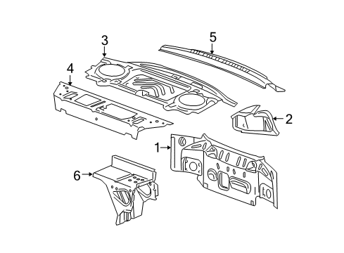 2010 Chevy Cobalt Reinforcement, Rear Window Panel Rear Diagram for 22692041