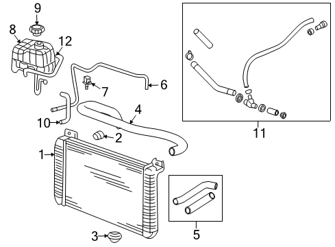 2008 Hummer H2 Radiator & Components Diagram