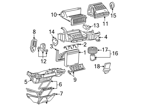 2007 Chevy Malibu HVAC Case Diagram