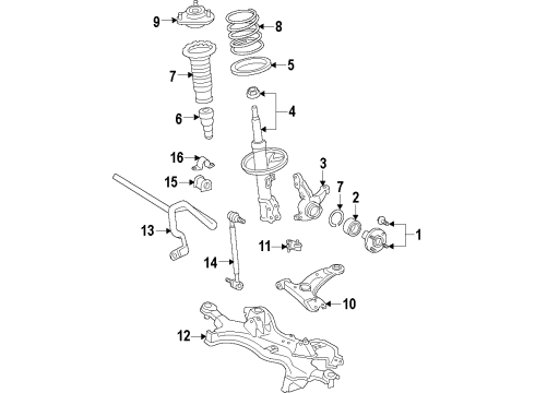 2010 Pontiac Vibe Stud Kit,Front Lower Control Arm Ball Diagram for 19184280