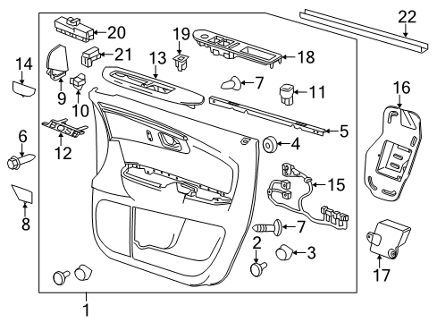 2010 Chevy Traverse Panel Assembly, Front Side Door Trim *Light Ttnum Diagram for 20952624