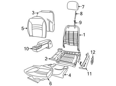 2005 Buick Century Panel,Driver Seat Cushion Outer Finish 6Way *V/D G*Gray Diagram for 88899151