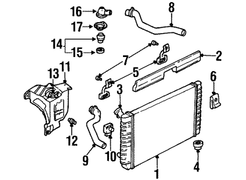 1998 Chevy Monte Carlo Radiator & Components Diagram 2 - Thumbnail